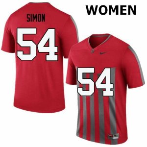 Women's Ohio State Buckeyes #54 John Simon Throwback Nike NCAA College Football Jersey June USP5444PM